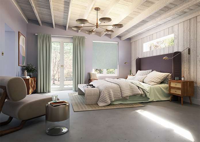 Irregular Tiles, Duckegg - Twist&Fit Roller Blind - Image 7